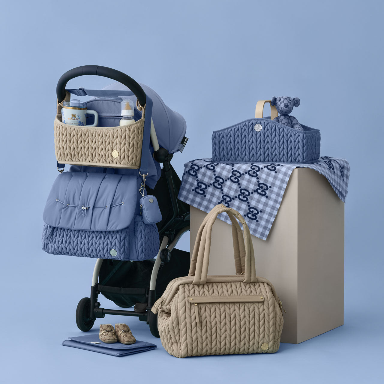 Levy Backpack Ash Blue Holiday Set