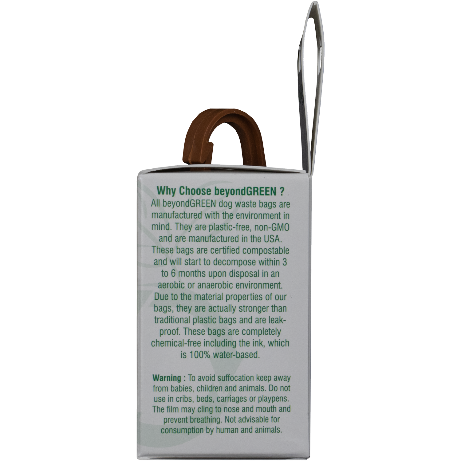 beyondGREEN Dog Waste Bag Leash Dispenser – Clip-On Holder for Standard Rolls – Durable, Portable, Made in USA