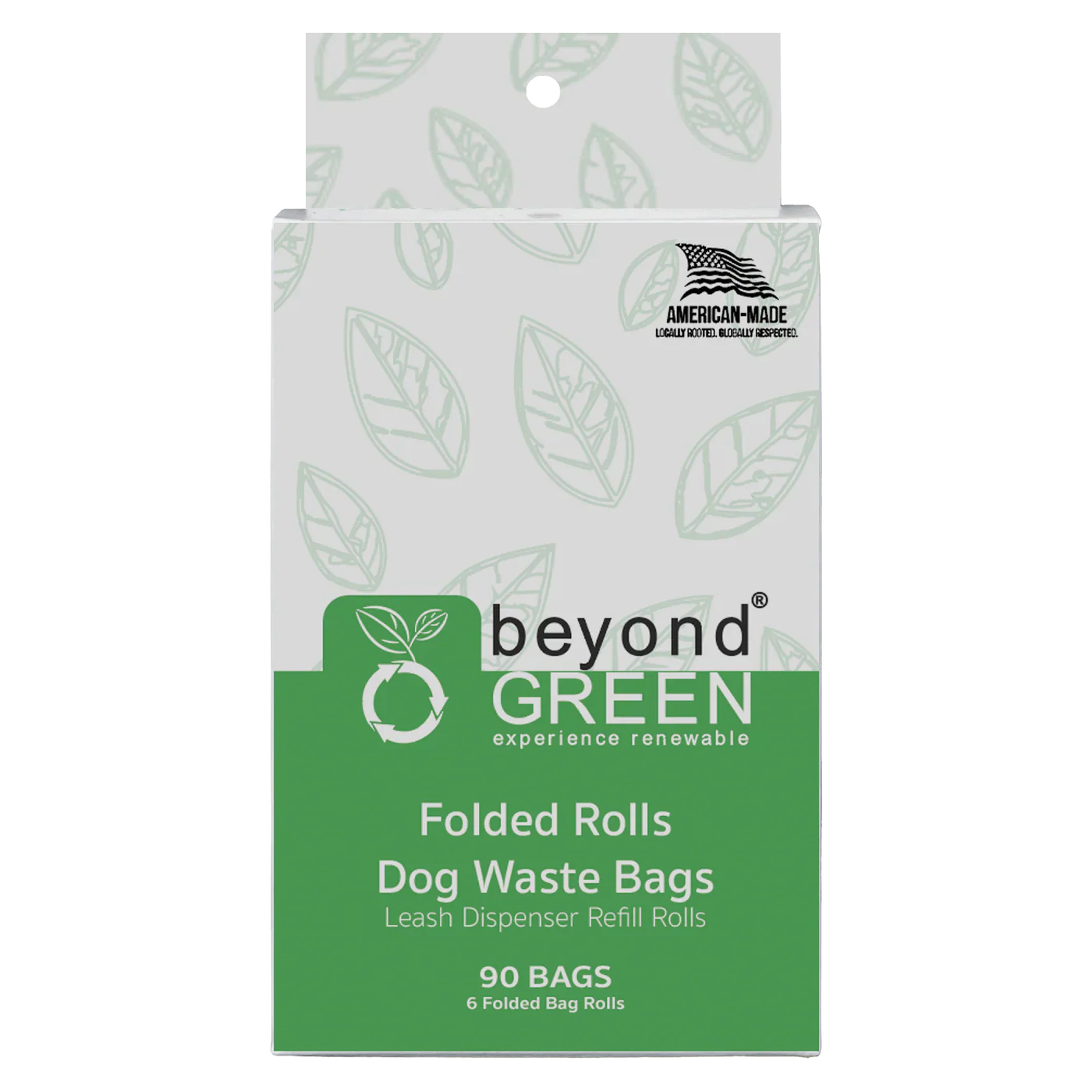 beyondGREEN Dog Waste Bags – Folded Rolls – Made in USA, Leak-Resistant, Extra-Strong