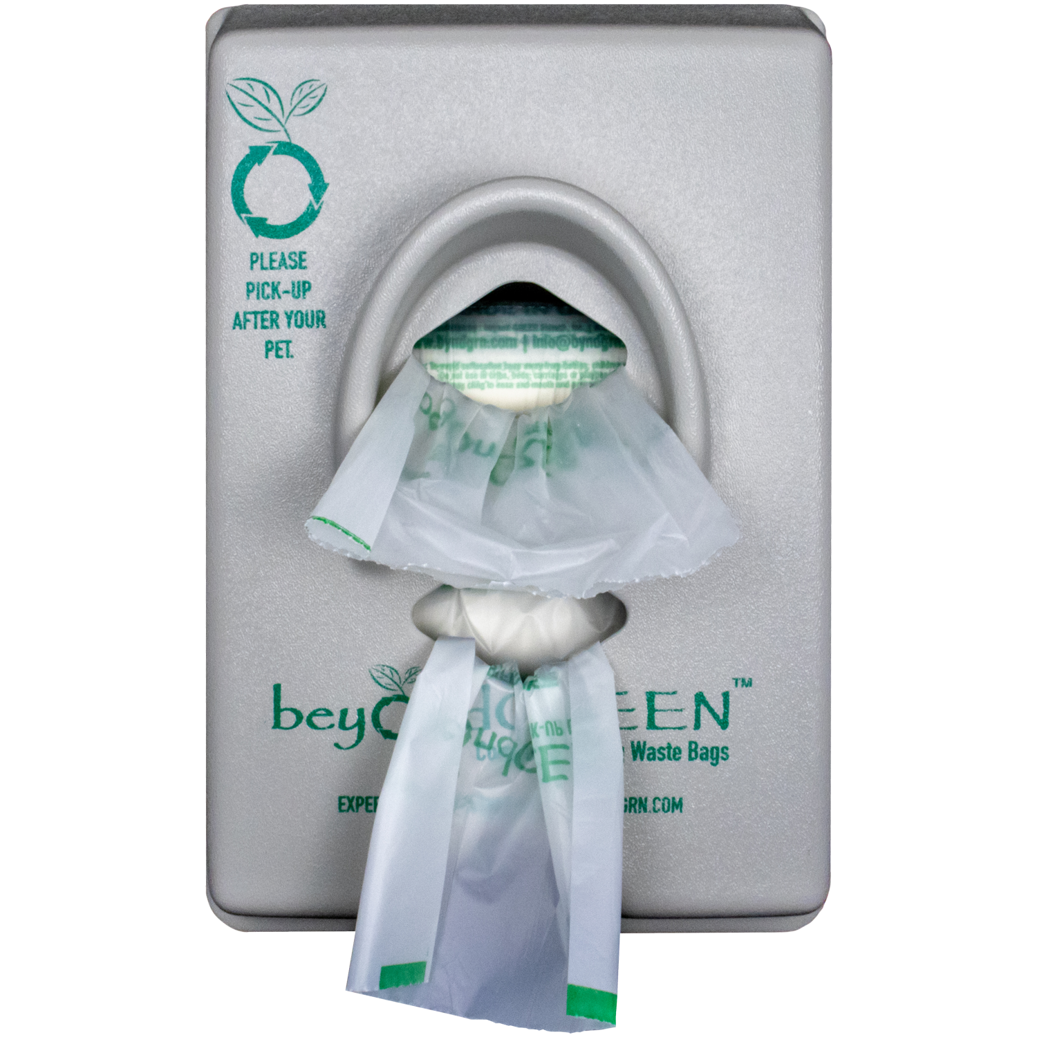 beyondGREEN Dog Waste Bag Dispenser – Wall & Pole Mount – Standard Roll Compatible, Front-Load