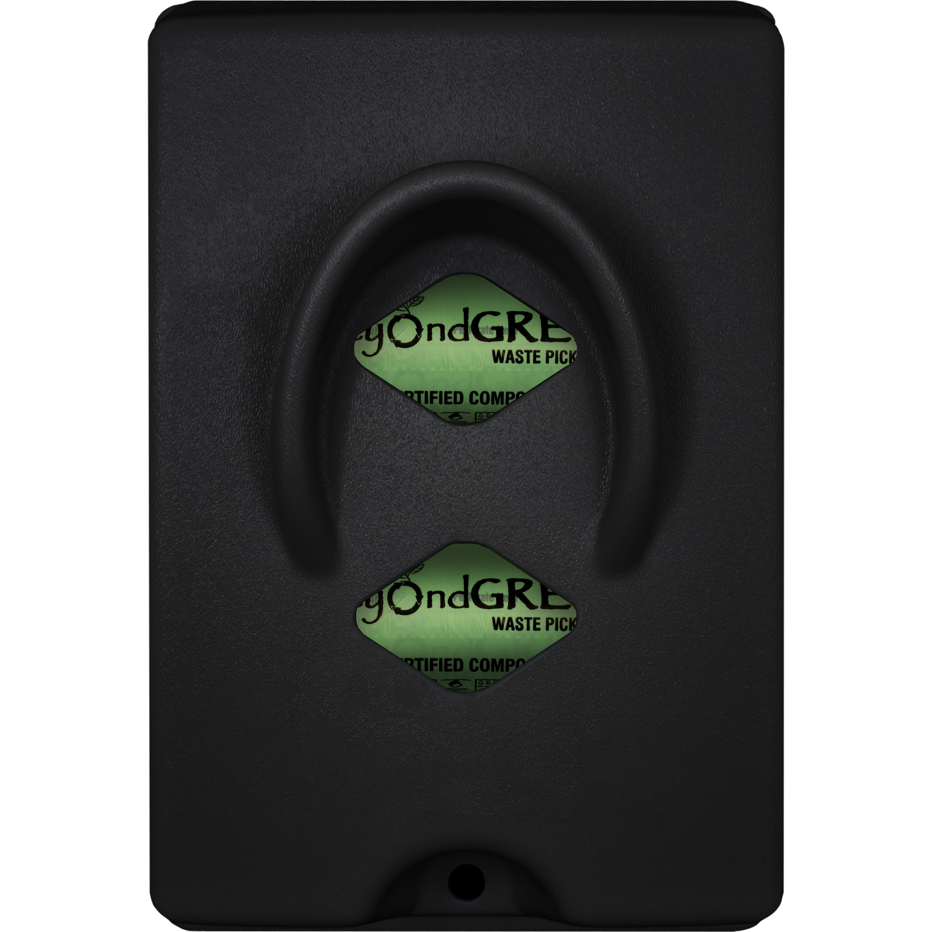 beyondGREEN Dog Waste Bag Dispenser – Wall & Pole Mount – Standard Roll Compatible, Front-Load