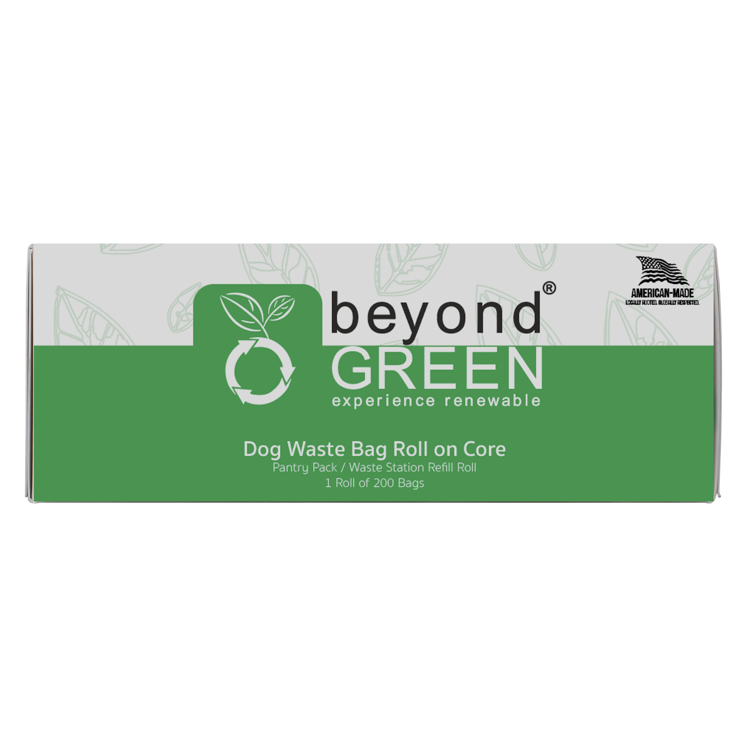 beyondGREEN Dog Waste Bags – Grab & Go Bulk Pack – 200 Bags on Roll with Core - Made in USA, Leak-Resistant, Folded Rolls