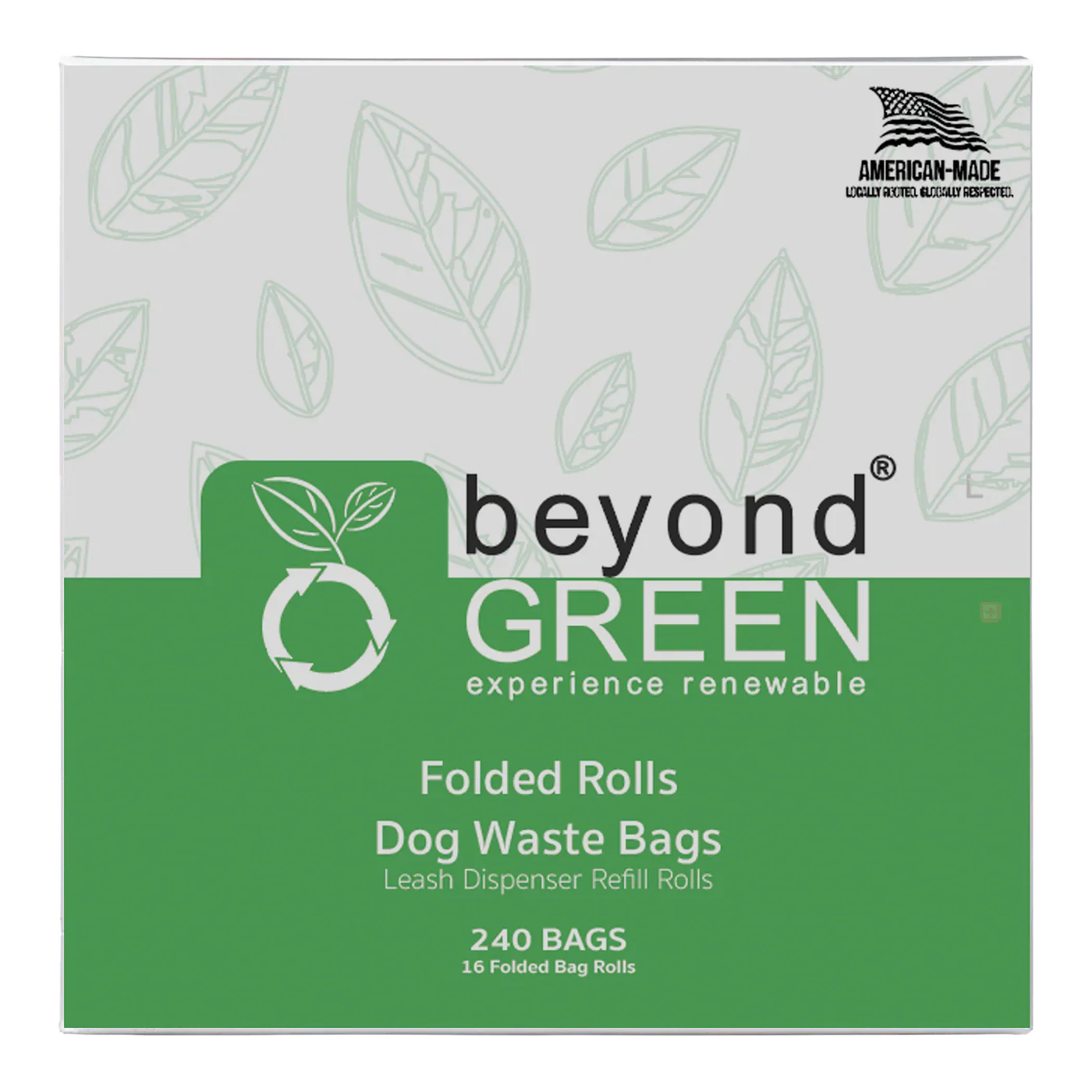 beyondGREEN Dog Waste Bags – Folded Rolls – Made in USA, Leak-Resistant, Extra-Strong