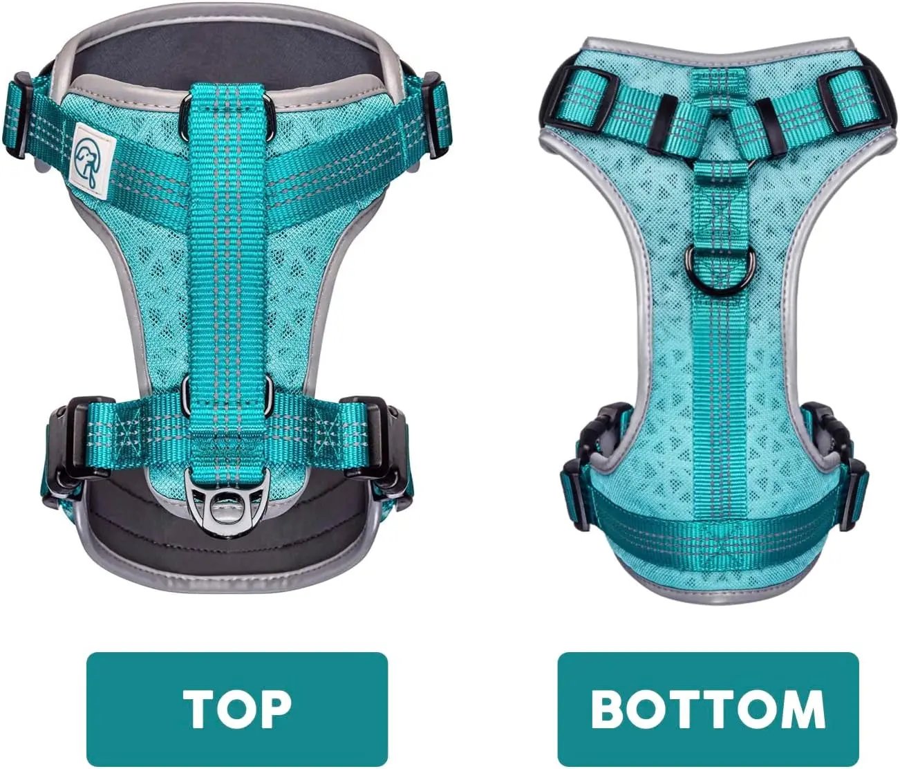 Embark Sports Dog Harness, Dog Harness for Large Dogs No Pull with Light and Breathable Design - Easy on and Off, No Pull Training, Size Adjustable, Non Choke with Handle for Control. Teal Vest