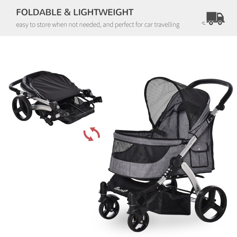 Travel Pet Stroller with Adjustable Handlebar