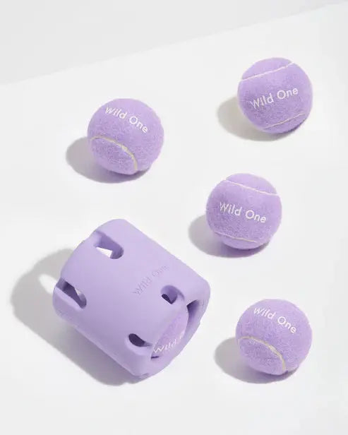 Dog Toy Tennis Tumble Rubber Barrel Tennis Ball Set