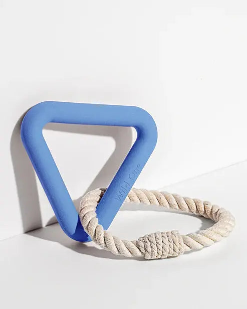 Dog Toy Triangle Tug Rubber Cotton Rope