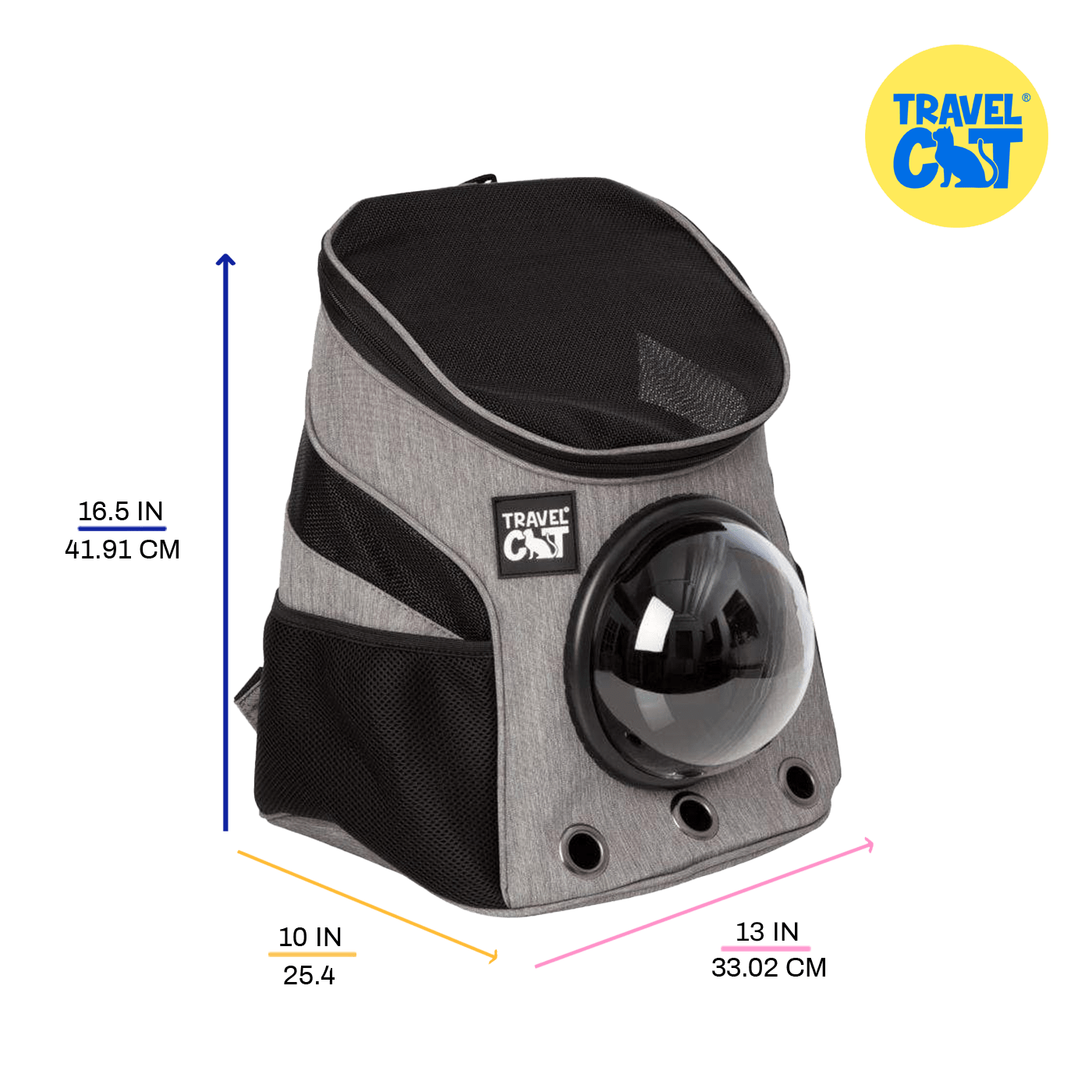 "The Fat Cat" Mini Cat Backpack - Heather Grey