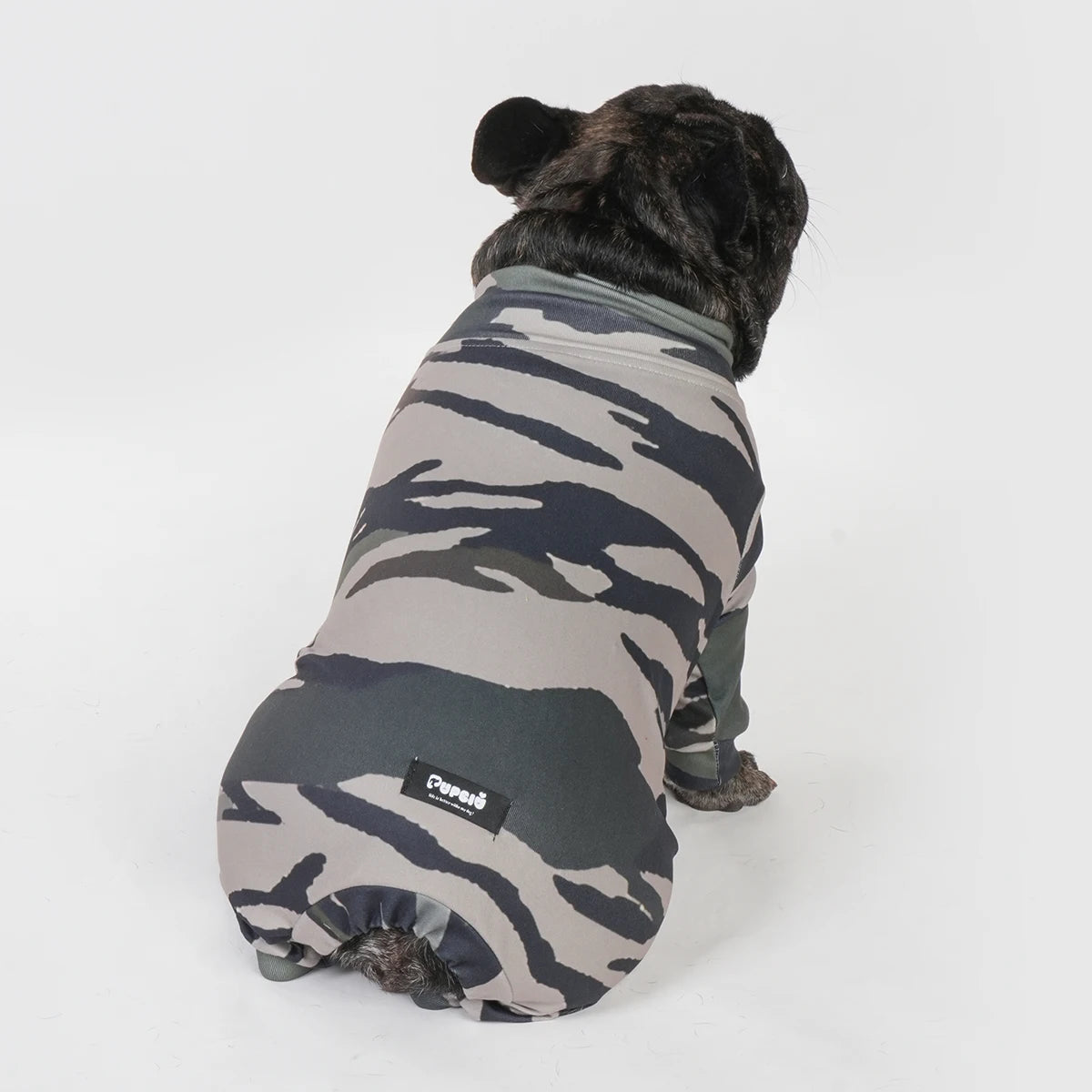 Super Soft and Comfortable Dog Pajamas - Perfect for Cold Seasons - Grey Camouflage Pattern - XL Size