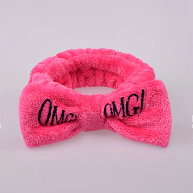 Custom Logo Spa Bowknot Hair Lace Headband for Women