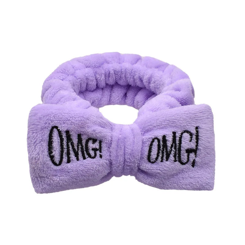 Custom Logo Spa Bowknot Hair Lace Headband for Women