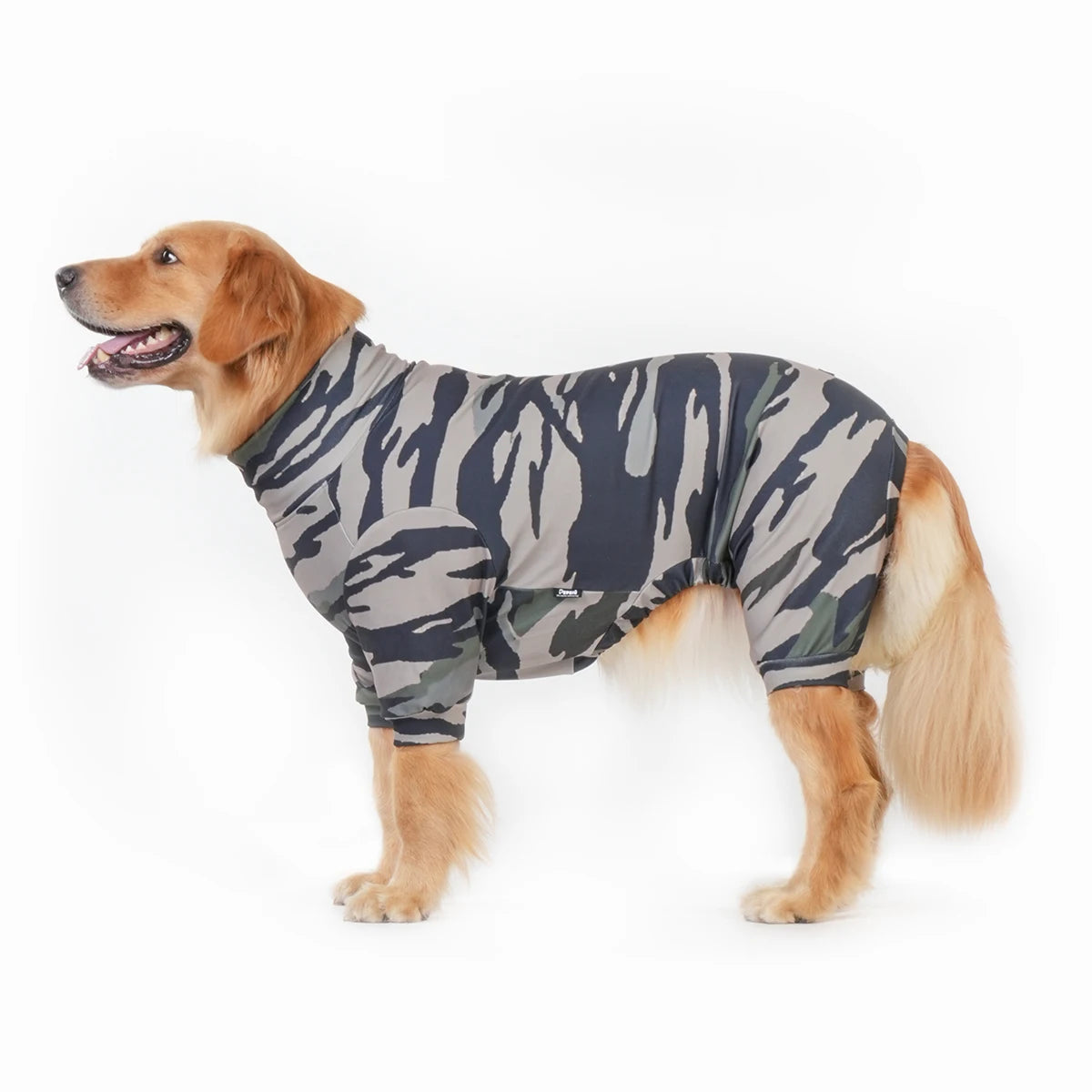 Super Soft and Comfortable Dog Pajamas - Perfect for Cold Seasons - Grey Camouflage Pattern - XL Size