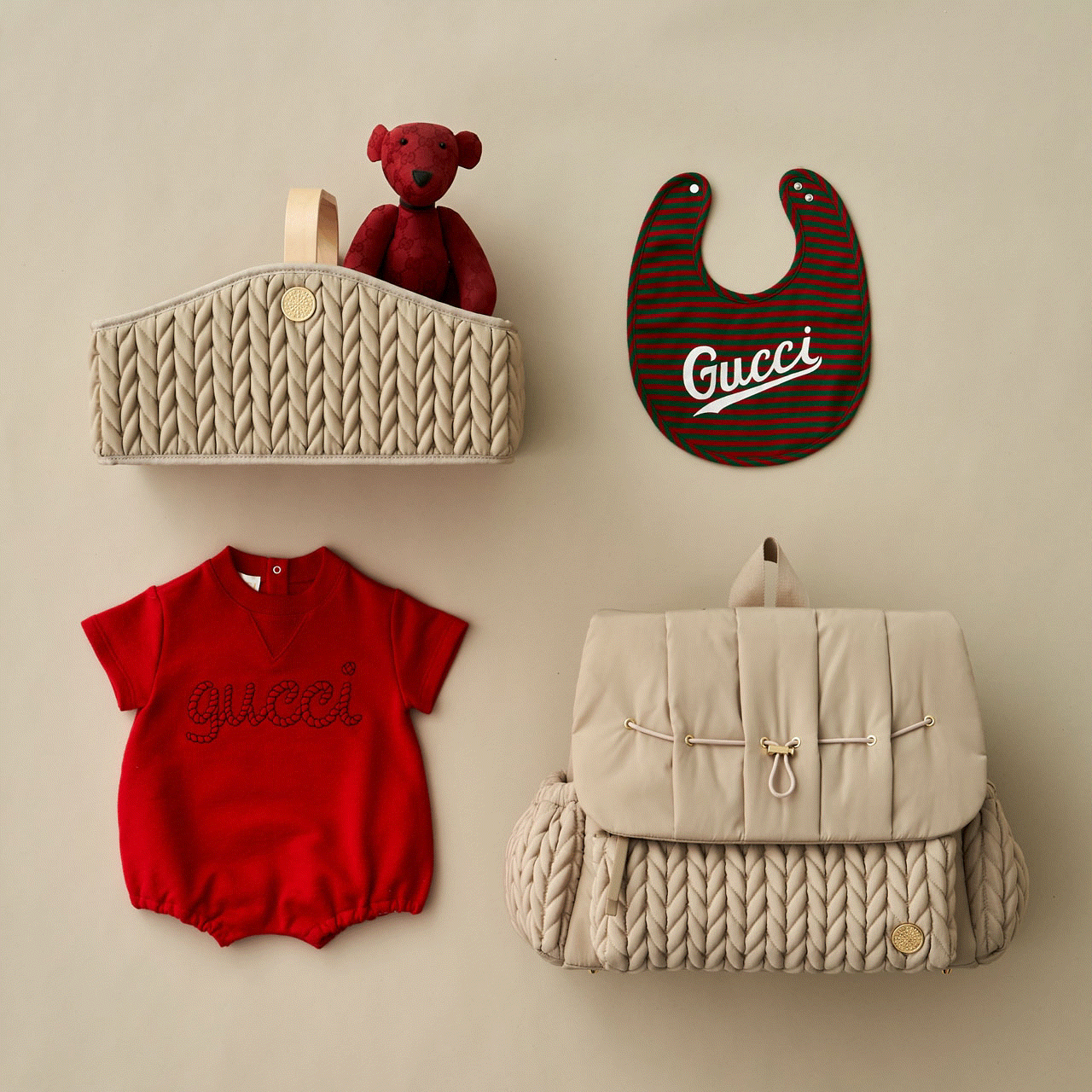 Levy Backpack Beige Holiday Set