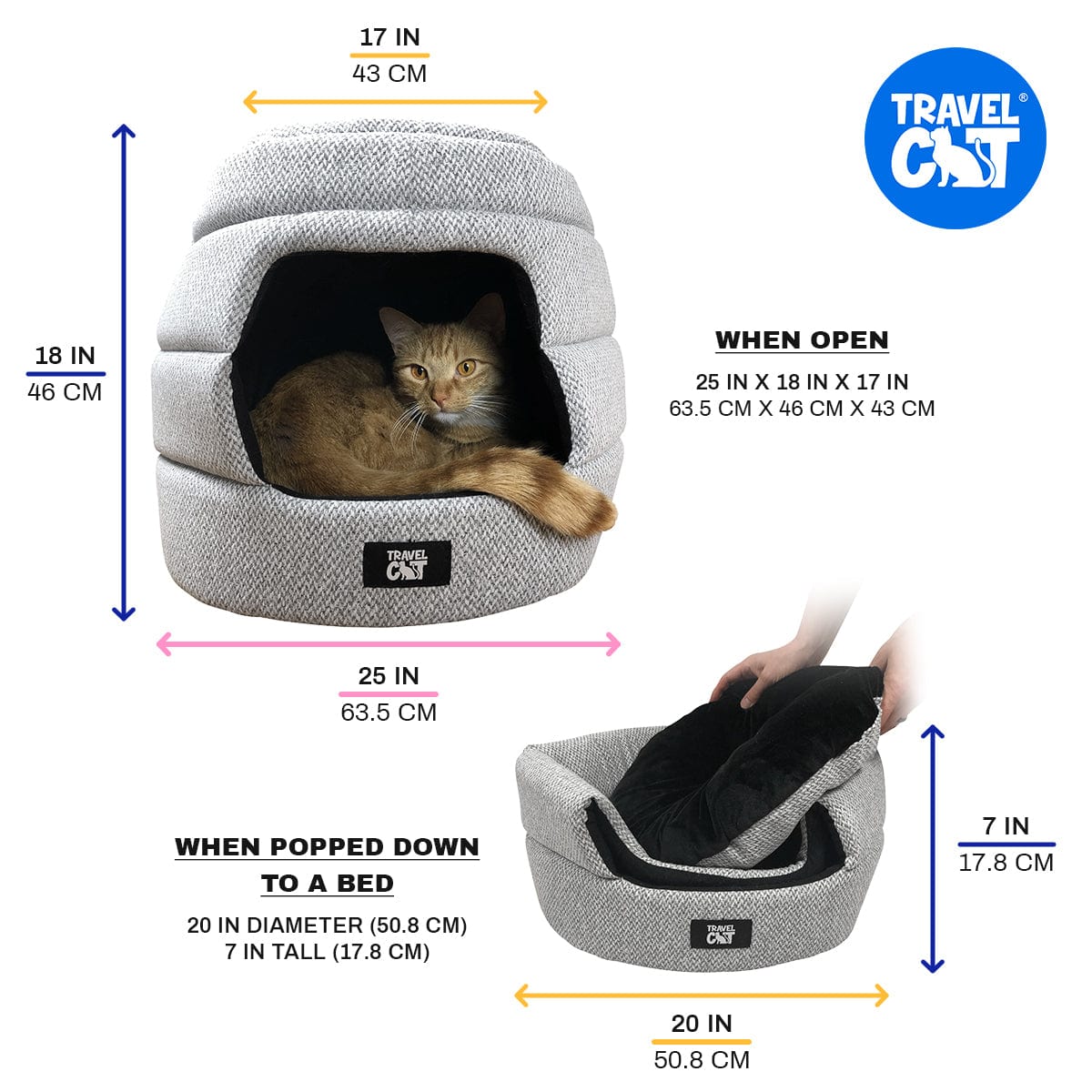 “The Feline Fancy” Travel Cat Accessories Bundle - Bed, Litter Box, Collar, Foldable Bowl & Pouch