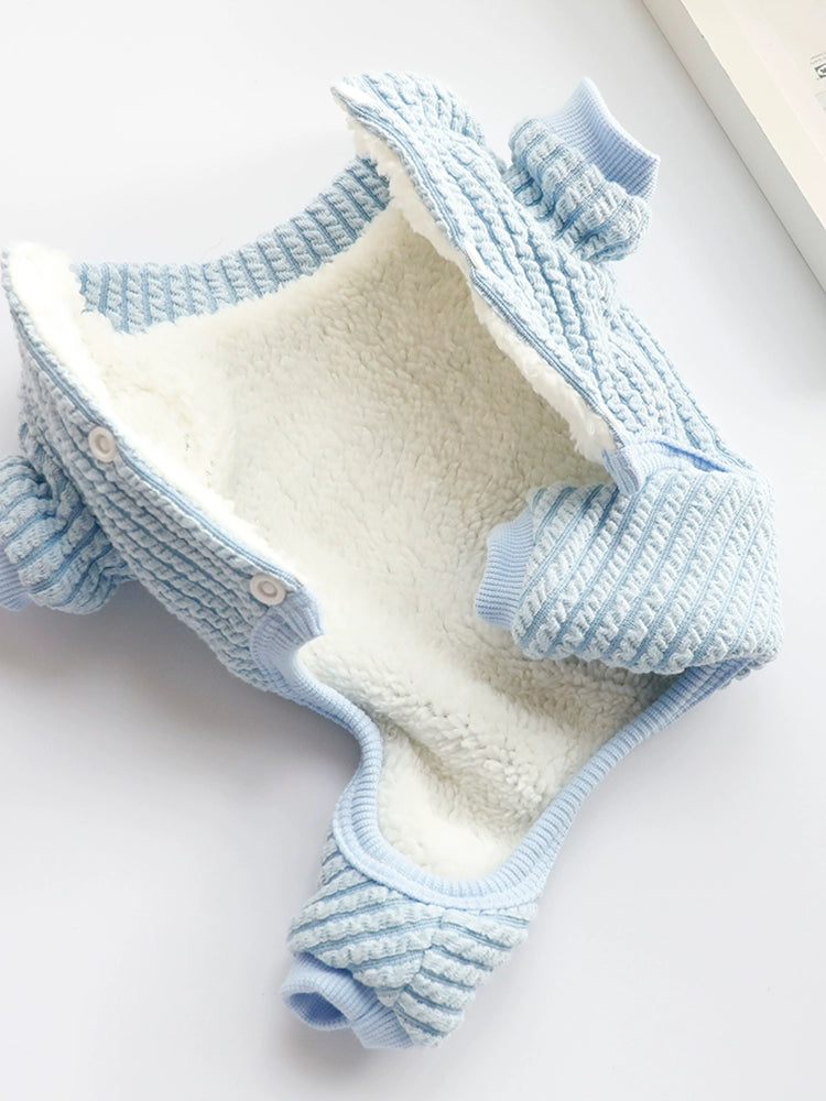 Dog Clothes Autumn and Winter Four-Legged Fleece-Lined Thick Style Cotton Bear Embroidery Cute Small Size Dogs Teddy Pet 3749