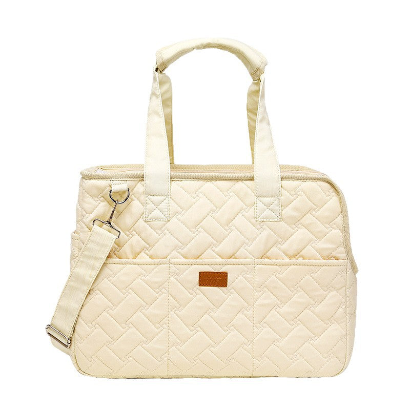 Cream Quilted Pet Carrier – Minimal, Soft & Lightweight