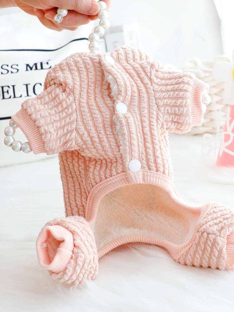 Small Dog Fleece Jumpsuit - Bear