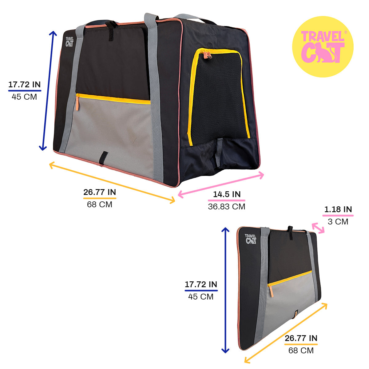 “The Pack N' Paw” Light & Slim Collapsible Cat Crate & Carrier