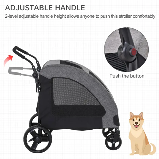 Foldable Pet Stroller with Storage Pocket