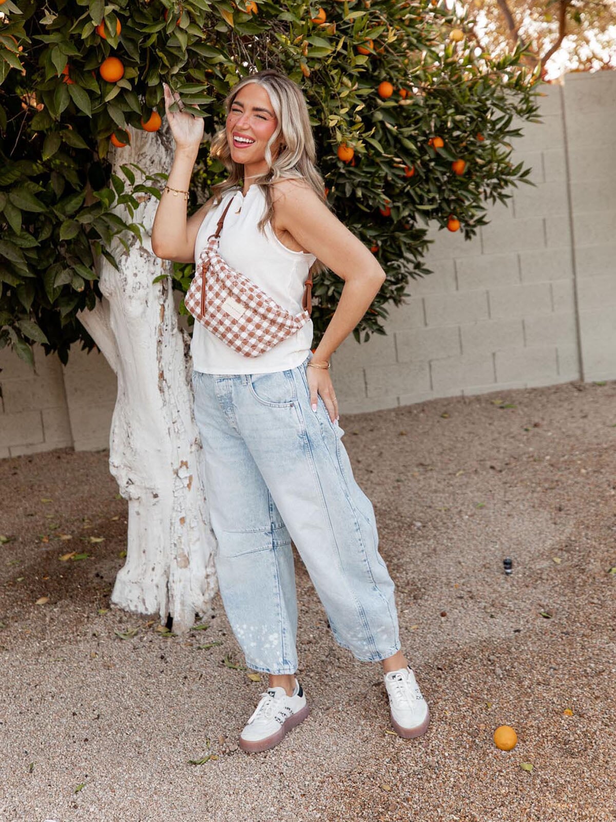 Sidekick Quilted Brown Gingham