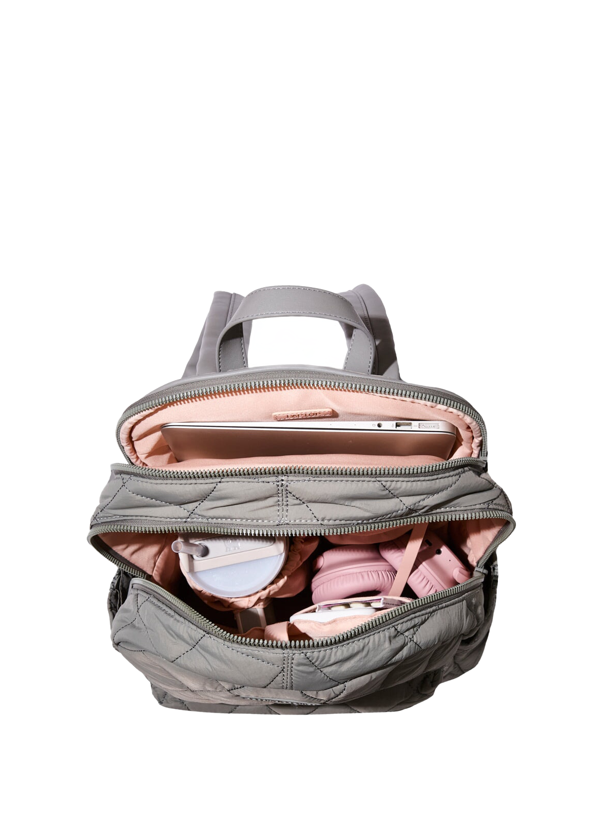 Quilted Brooklyn Backpack grey