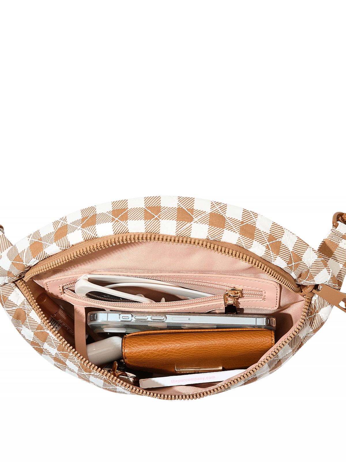 Sidekick Quilted Brown Gingham