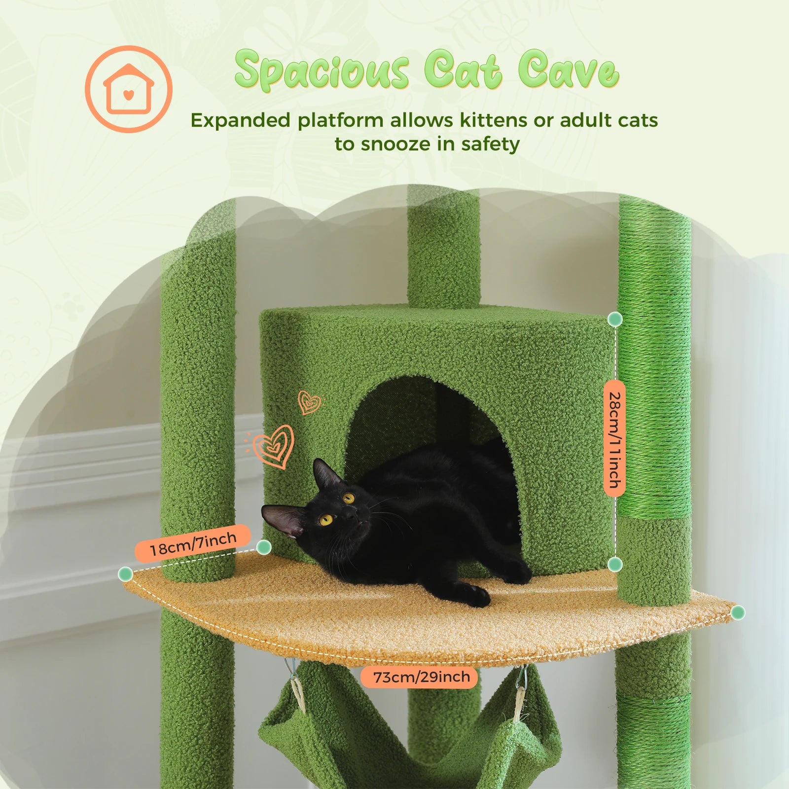 Multi-Level Tall Cat Tree for Indoor Cats Floor to Ceiling Cat Tower with Scratching Posts Cozy Condo Hammock Cat Accessories