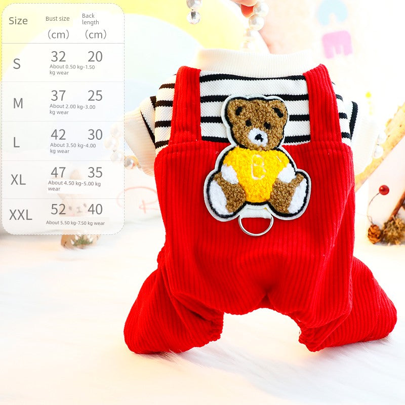 Small Dog Fleece Jumpsuit - Bear