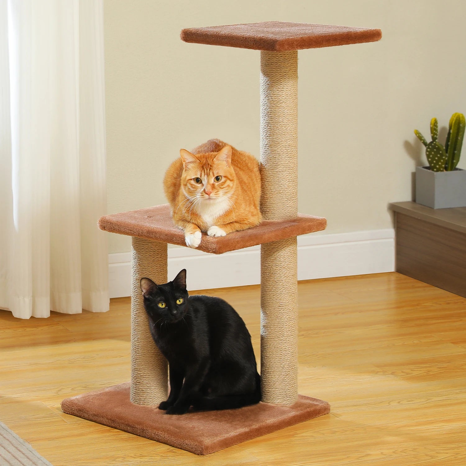 Small Grey Cat Tree with Multi-Level Play & Rest