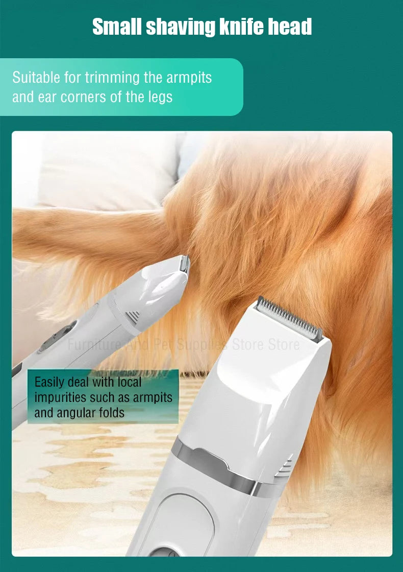 Silent USB Rechargeable Dog Hair Clippers with Four