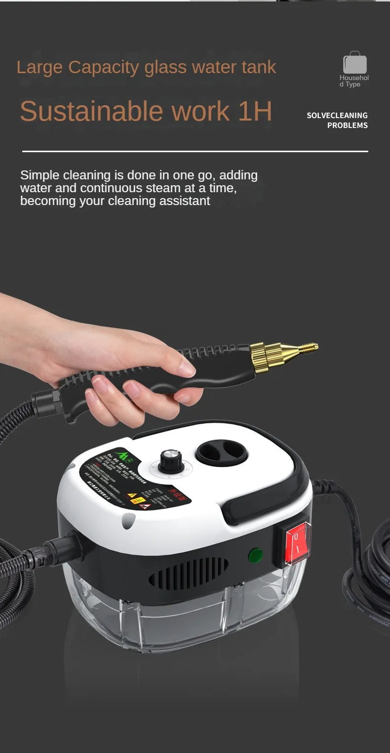 Powerful 2500W Steam Cleaner with Extended Hose