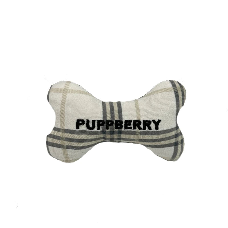 Durable Cute Bone Print Squeaky Plush Dog Chew Toys