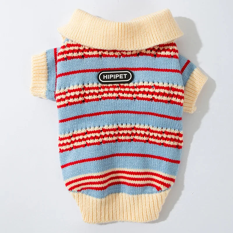 Classic Winter Dog Sweater Warm Cotton Coat for Small