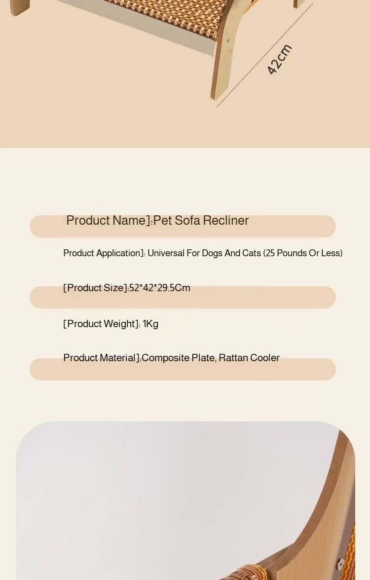 FatCat Rattan Bed - Durable 2-in-1 Lounging Sofa