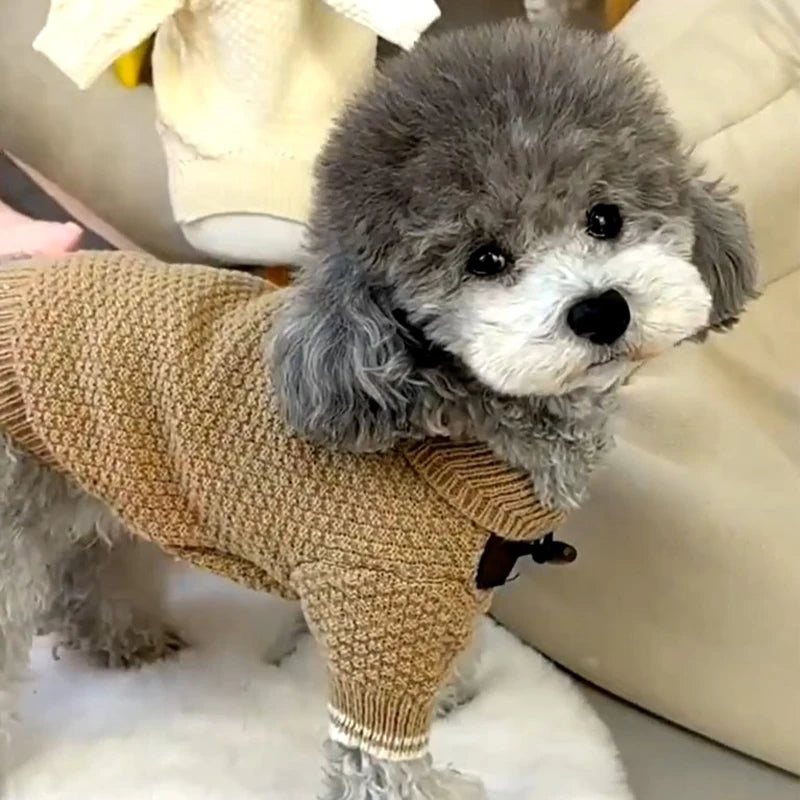 Classic Winter Dog Sweater Warm Cotton Coat for Small