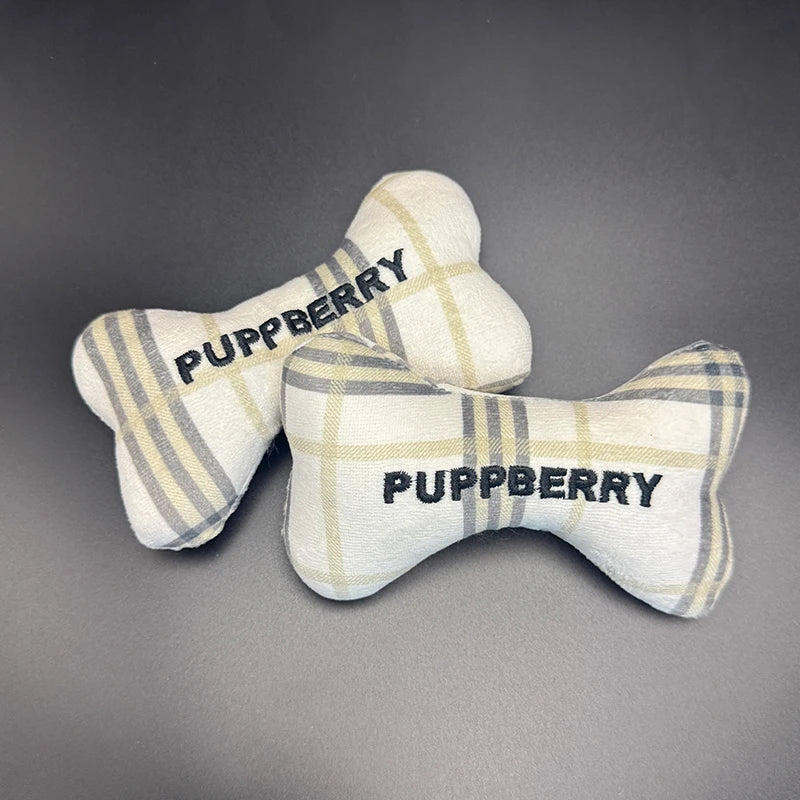 Durable Cute Bone Design Printed Stuffed Interactive Squeaky Dog Chew Toys Food Custom Plush Toys for Pet