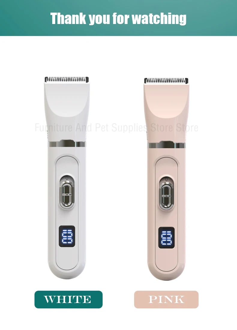 Silent USB Rechargeable Dog Hair Clippers with Four