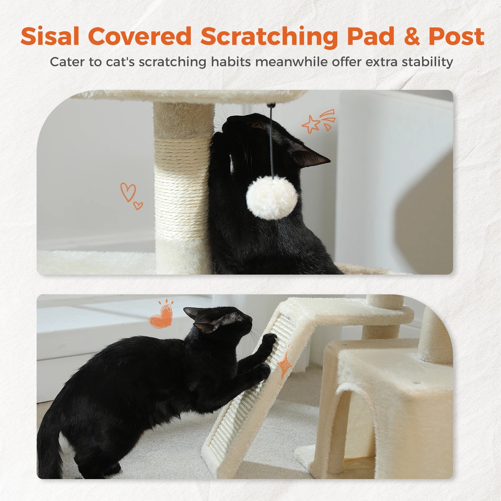 Small Grey Cat Tree with Multi-Level Play & Rest