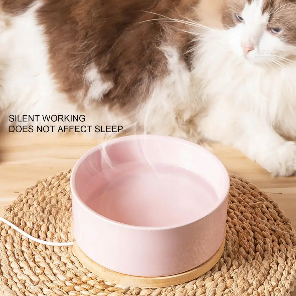 Pet Water Bowl Thermostatic Heated Water Bowl Pet Thermal Bowl Outdoor Heated Cat Bowls Self-Heating Dog Water Bowl
