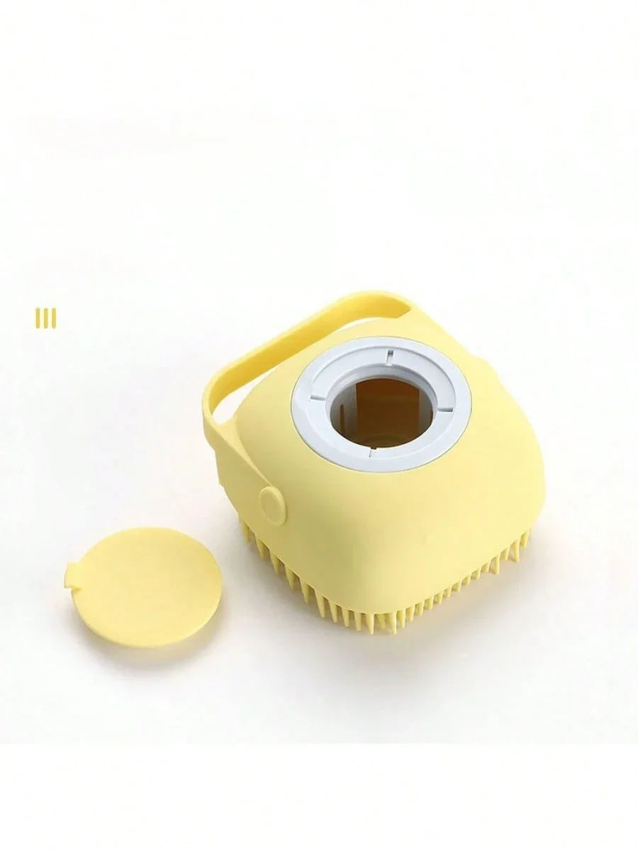 Gentle Silicone Dog Wash Brush with Shampoo Dispenser