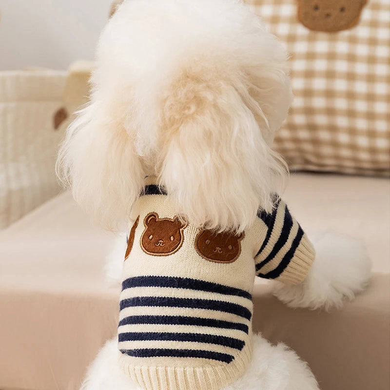 Classics Dog Sweater Winter Dog Clothes Cardigan Dog Warm Coat Chihuahua Bichon Yorkie Clothing Knitted Cat Jacket Puppy Costume
