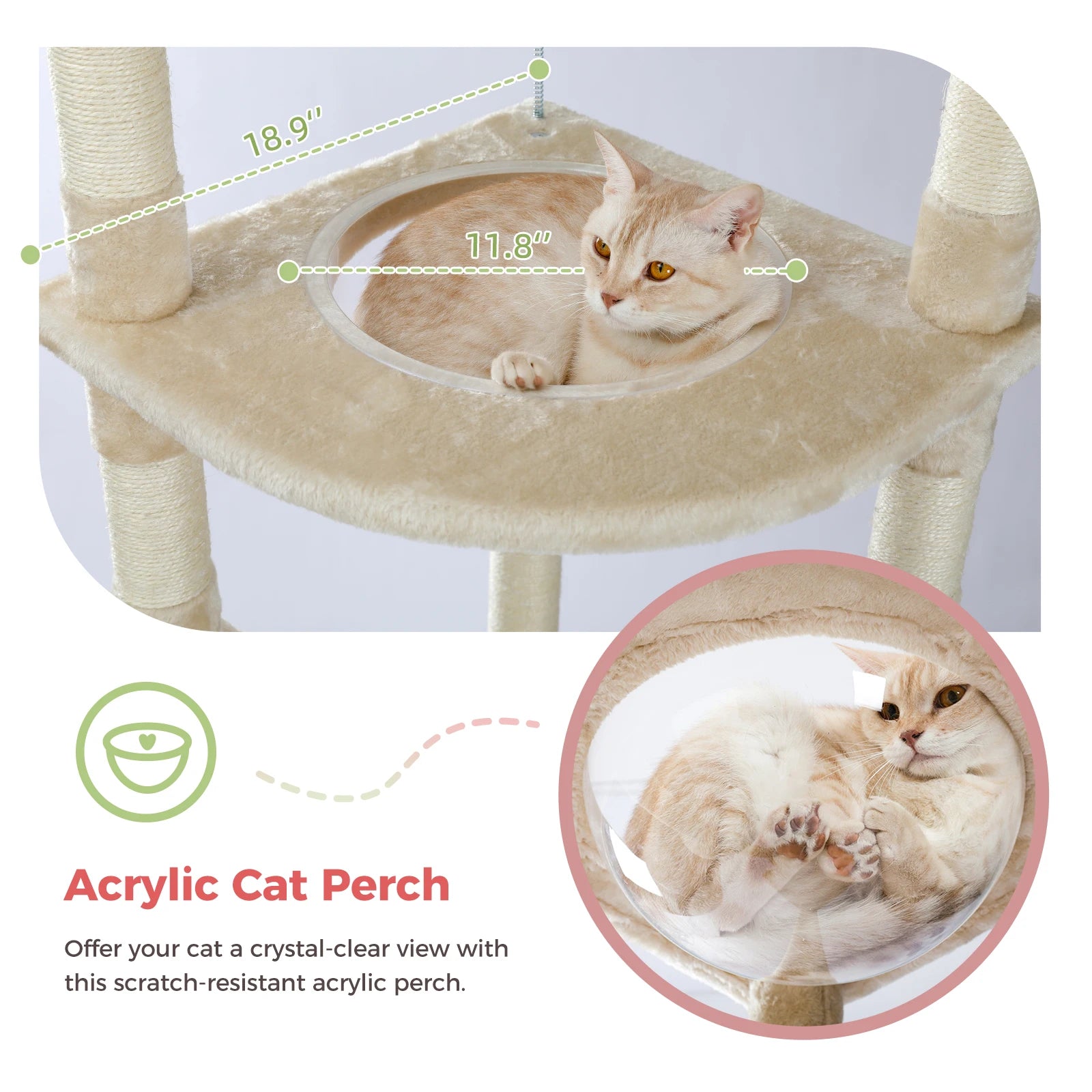 Multi-Level Tall Cat Tree for Indoor Cats Floor to Ceiling Cat Tower with Scratching Posts Cozy Condo Hammock Cat Accessories