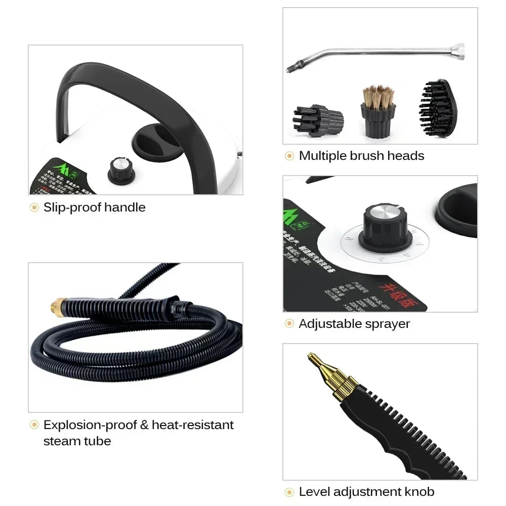 2500W Pressure Steam Cleaner with Adjustable Heat