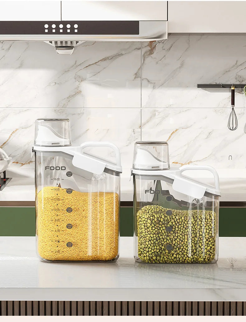 Moisture-Proof Storage Container for Grains Pet Food Snacks Transparent Sealed Food Storage Jar Kitchen Organizer for Dry Foods