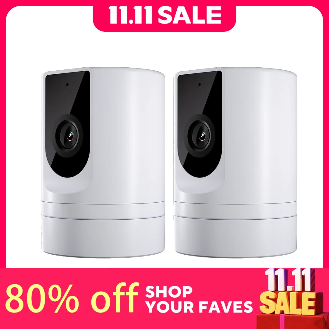 2PC Ease Life APP, Security Camera Indoor, 1080P Pet Camera, Pet Camera with Phone App, Foldable Baby Camera for Home Security,