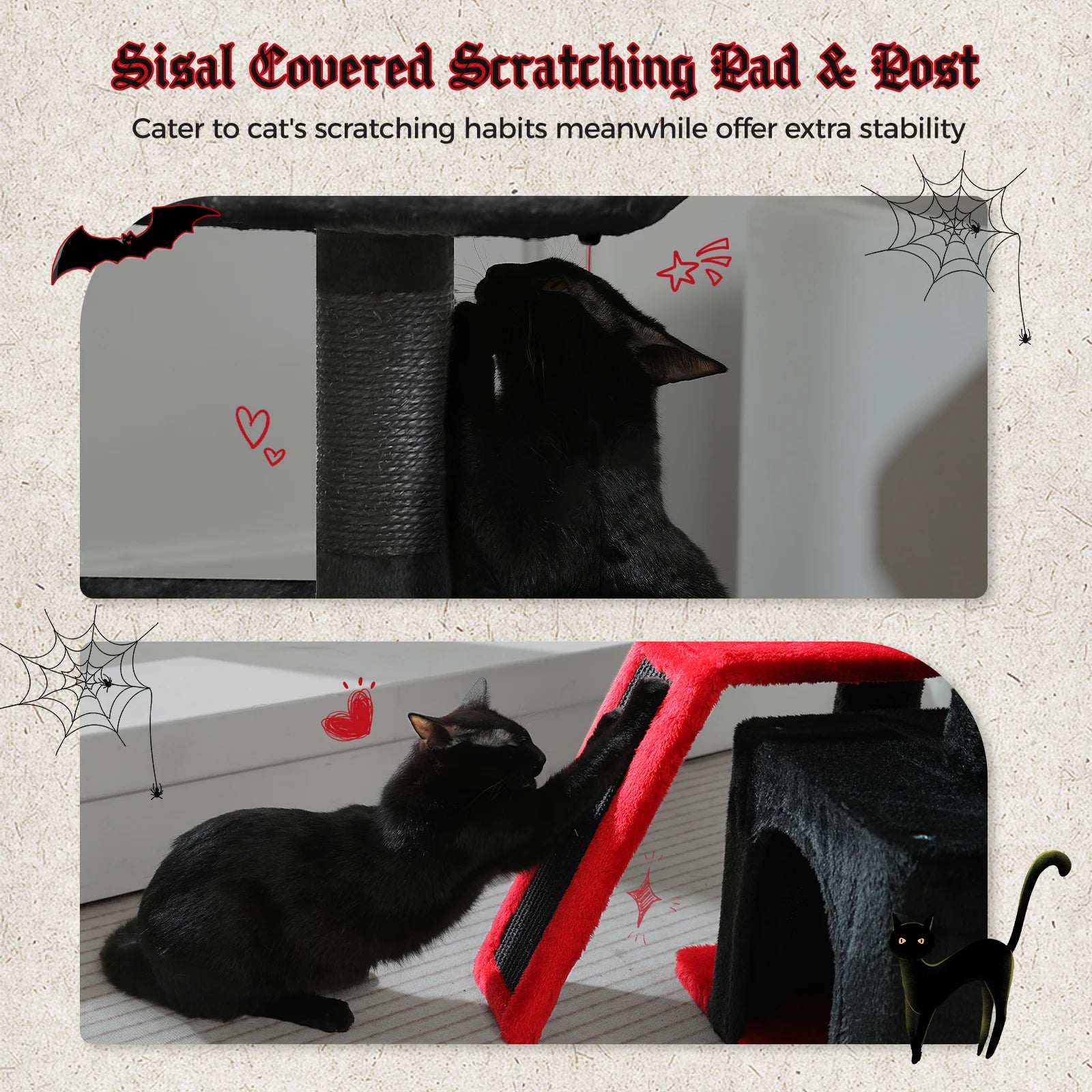 Small Grey Cat Tree with Multi-Level Play & Rest