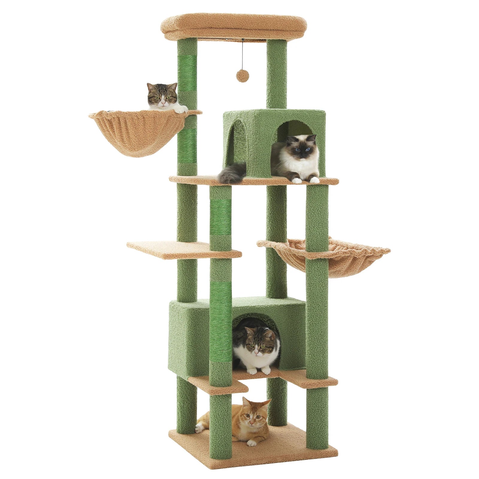 Large Cat Condo & Hammock with Sisal Scratcher