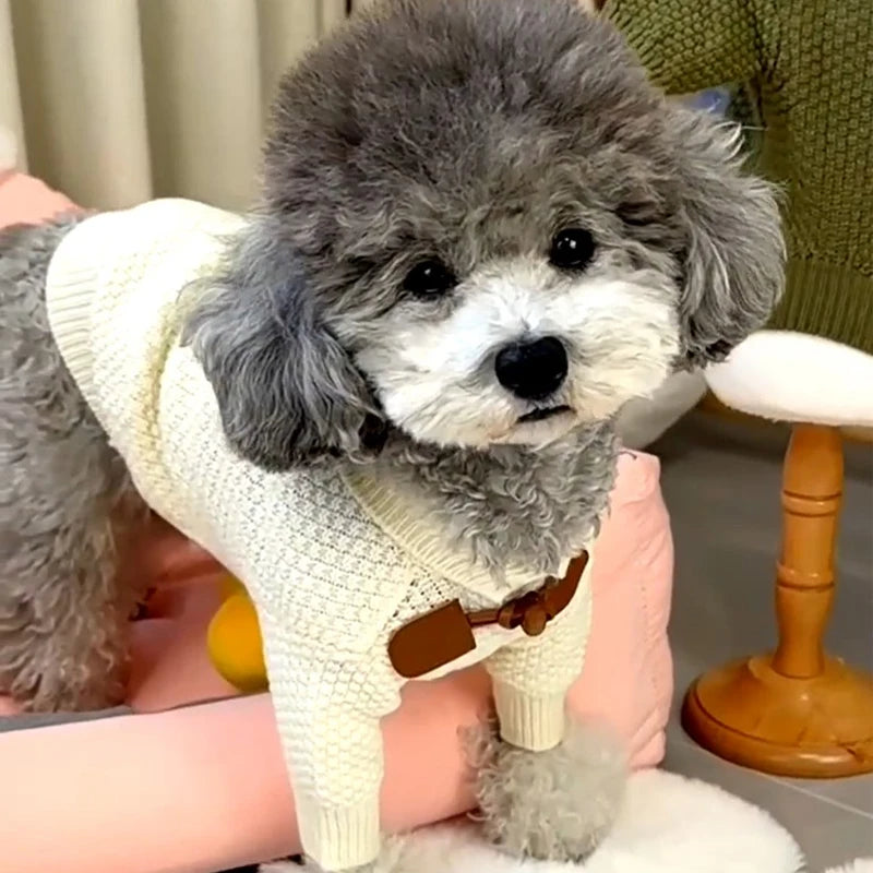 Classic Winter Dog Sweater Warm Cotton Coat for Small
