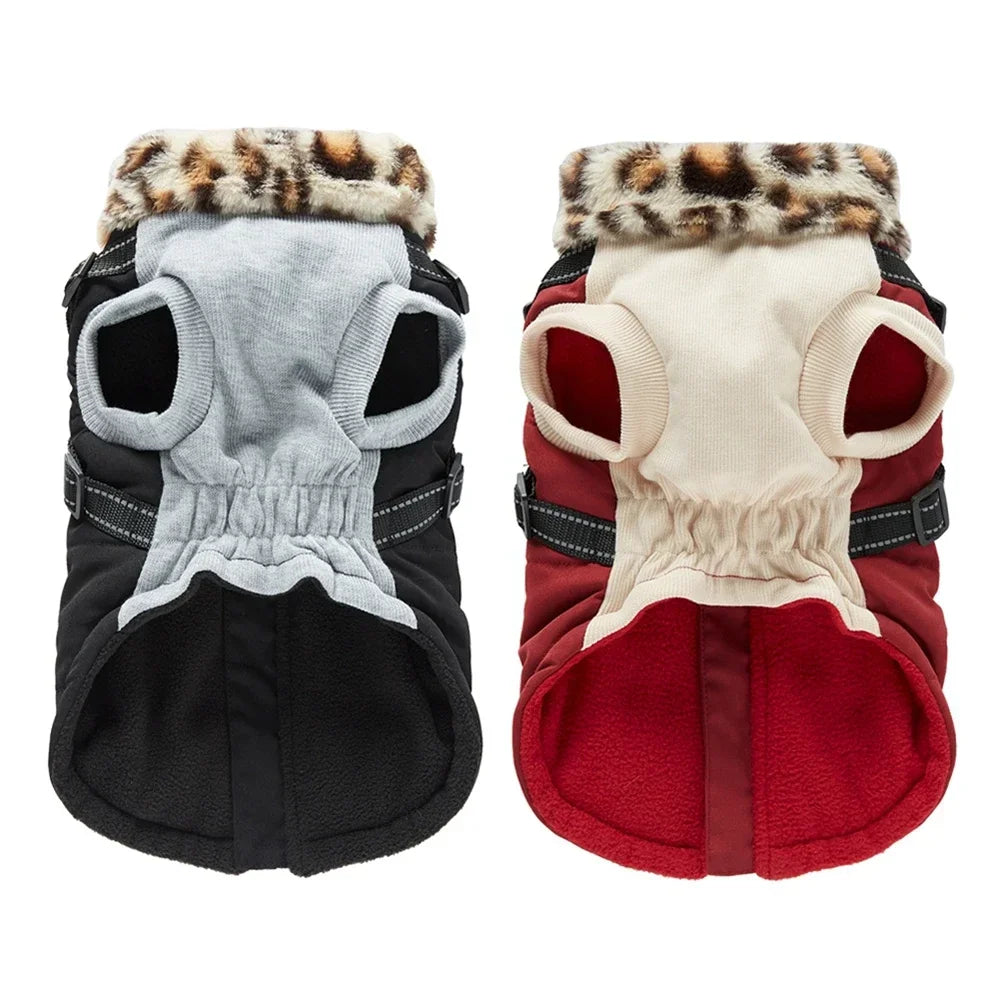 Winter Waterproof Warm Dog Jacket Vest Dog Clothes with Harness French-Bulldog Coat Costume for Chihuahua Pijama Perro Pequeño