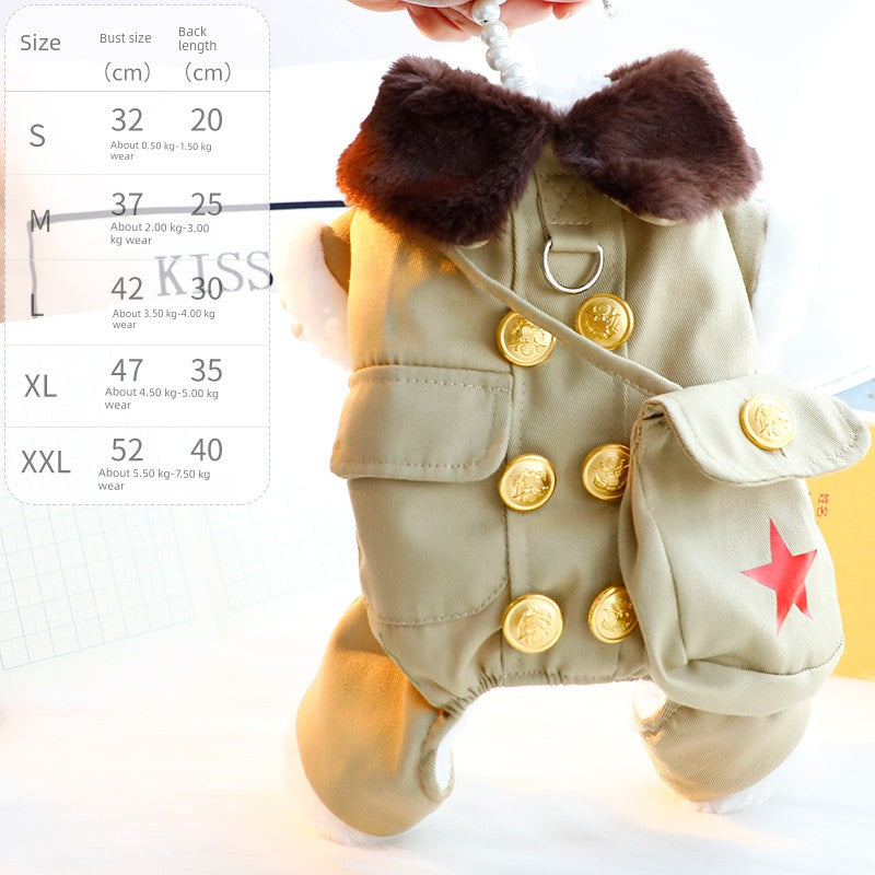 Small Dog Fleece Jumpsuit - Bear